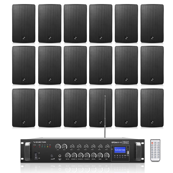 STCA600X18TV6B | 6-Zone 70V/100V Commercial Amplifier and 18 X 6.5