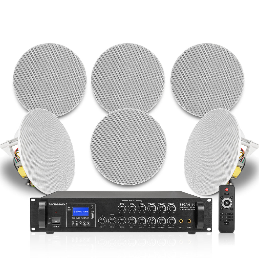 STCA6130X6CS6N | Commercial Sound System Set with a 3-Zone Low