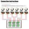 Sound Town STCA6130X6CS6N | Commercial Sound System Set with a 3-Zone Low-Impedance Bluetooth Amplifier, 6 x 6.5“ Coaxial In-Ceiling Flush Mount Speakers, White - Connection Instructions 