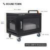 Sound Town STCC-USB16US-R | REFURBISHED: Multi-Device Wall-Mountable Charging Cart w/ 16 USB Ports and Casters, for iPads, Tablets, Laptops, Chromebooks - Size & Dimensions