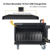 Sound Town STCC-USB16US-R | REFURBISHED: Multi-Device Wall-Mountable Charging Cart w/ 16 USB Ports and Casters, for iPads, Tablets, Laptops, Chromebooks - 1U Rack Mountable 16-Port USB Charger/Hub, Vents on Left and Right Sides, USB 2.0A