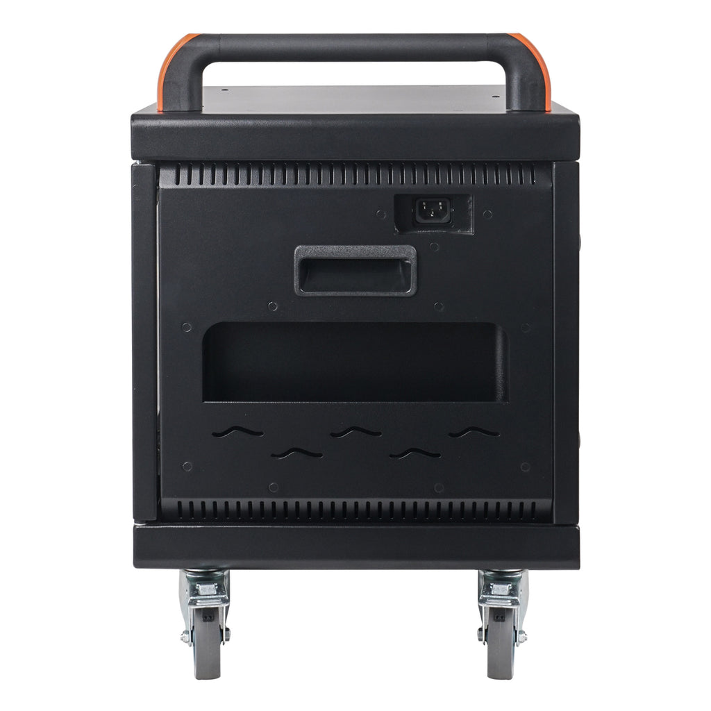 Sound Town STCC-USB16US-R | REFURBISHED: Multi-Device Wall-Mountable Charging Cart w/ 16 USB Ports and Casters, for iPads, Tablets, Laptops, Chromebooks - Side Panel