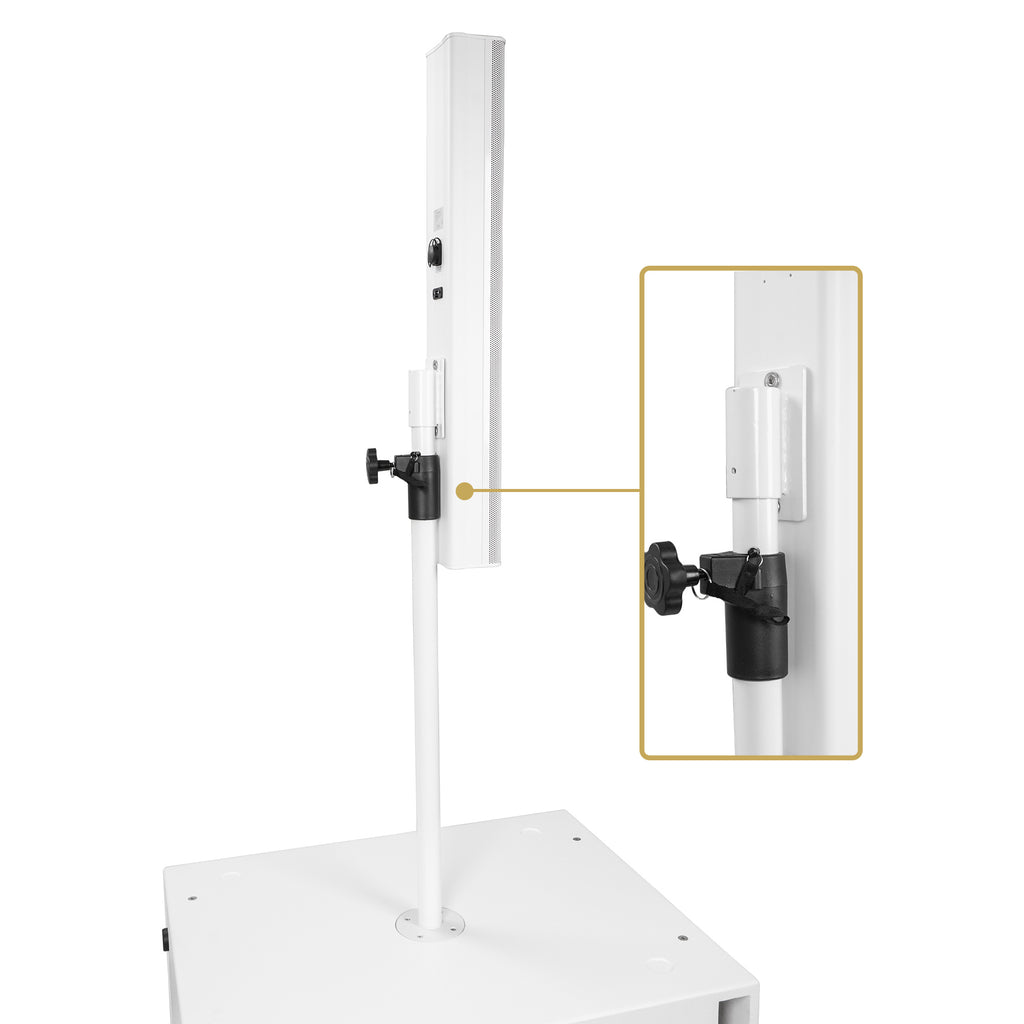 Sound Town STCL-WPOLESET | Subwoofer Attachment Mounting Pole w/ Mounting Plate, for CARPO-M64W Column Array Speaker - Back of the Plate