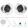 Sound Town STCS4C-PAIR-R | REFURBISHED: Pair of 4.5" Coaxial In-Ceiling Speakers with Metal Backcan and Tile Rails, 70V/100V/8-Ohm Switchable, Magnetic Grill, White - Package Contents