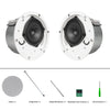 Sound Town STCS4CLP-PAIR | Pair 4.5" Low Profile Coaxial In-Ceiling Speakers w/ Metal Backcan and Tile Rails, 70V/100V/8-Ohm Switchable, Magnetic Grill, White - Package Contents