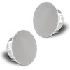 Sound Town STCS4CLP-PAIR | Pair 4.5" Low Profile Coaxial In-Ceiling Speakers w/ Metal Backcan and Tile Rails, 70V/100V/8-Ohm Switchable, Magnetic Grill, White