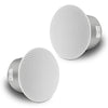 Sound Town STCS6C-PAIR | Pair of 6.5" Coaxial In-Ceiling Speakers with Metal Backcan and Tile Rails, 70V/100V/8-Ohm Switchable, Magnetic Grill, White