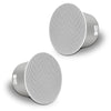 Sound Town STCS8C-PAIR | Pair of 8" Coaxial In-Ceiling Speakers with Metal Backcan and Tile Rails, 70V/100V/8-Ohm Switchable, Magnetic Grill, White