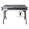 Sound Town STDJT-36W-R | REFURBISHED: Folding DJ Workstation Table, Plywood, 36-inch x 21-inch, universal, with latch to lock the table