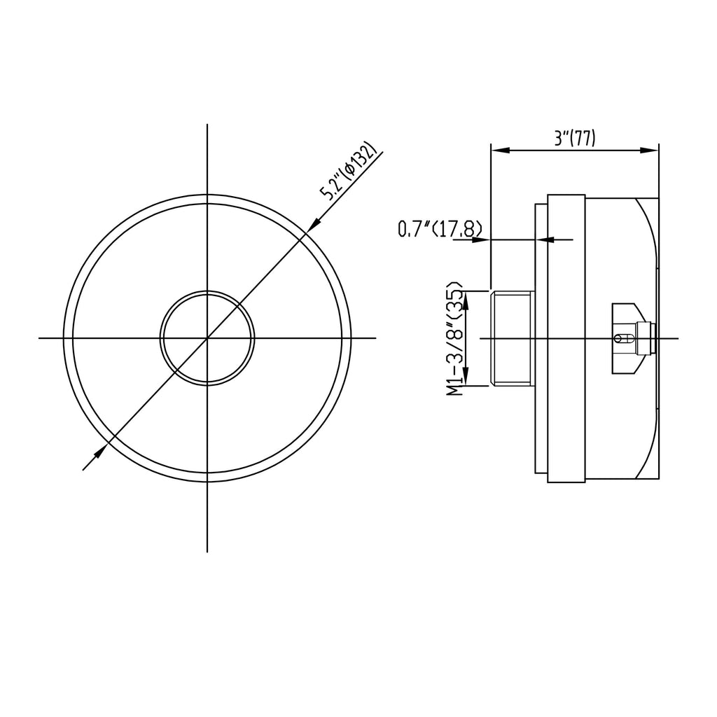 Sound Town STHF-008T | 2" 100W Titanium High Frequency Compression Driver Replacement Tweeter for PA/DJ Speakers Compatible with Eminence PSD-20021S8 - Dimensions