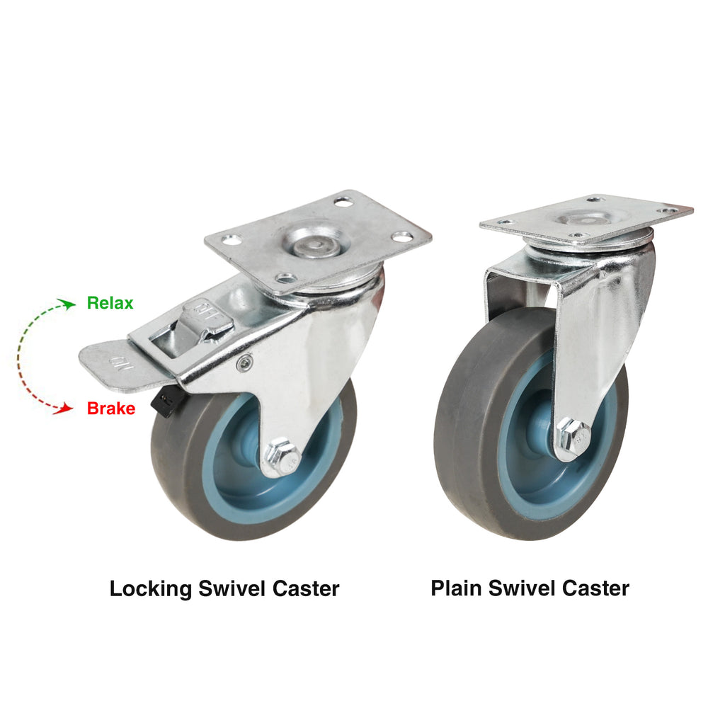 Sound Town STLC3-4PACK | 4 Pack 3" Swivel Caster Wheels with Brake, Replacement Caster Wheels for Rack Case, Home Furniture, Industrial Trailer 