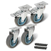 Sound Town STLC3-4PACK | 4 Pack 3" Swivel Caster Wheels with Brake, Replacement Caster Wheels for Rack Case, Home Furniture, Industrial Trailer - Screws Included