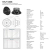 Sound Town STLF-1280S | 12” 350W Steel Frame Raw Woofer (Low Frequency Driver) w/ 3" Voice Coil, 80 oz Magnet, Replacement for PA/DJ Subwoofer Cabinets - Specification