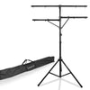 Sound Town STLS-M12 | DJ Lighting Stand, Height Adjustable, 12 ft Tall, with Side Bars and Tripod Base-Comes with a Convenient Carry Bag for Easy Transport and Storage