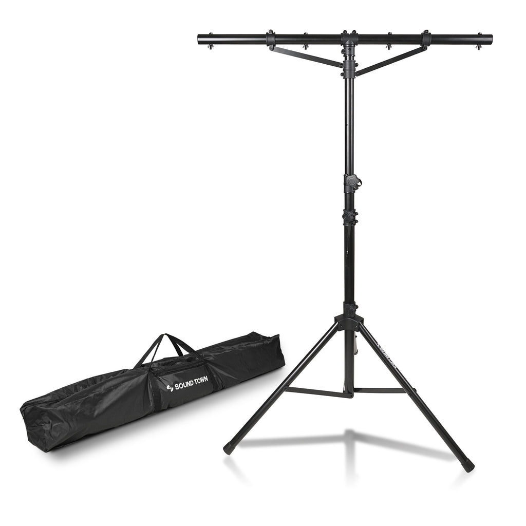 STLS-T09 | 9 ft Tall DJ Lighting Stand, Height Adjustable, with T-Bar and  Tripod Base – Sound Town