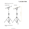 Sound Town STLS-T12 | DJ Lighting Stand, Height Adjustable, 12 ft Tall, with T-Bar and Tripod Base-Dimensions