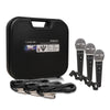 Sound Town STMICKT3-R | REFURBISHED: 3-piece Professional Handheld Dynamic Microphone Kit with Carry Case, Mic Clips, 26ft XLR to 1/4" Audio Cables