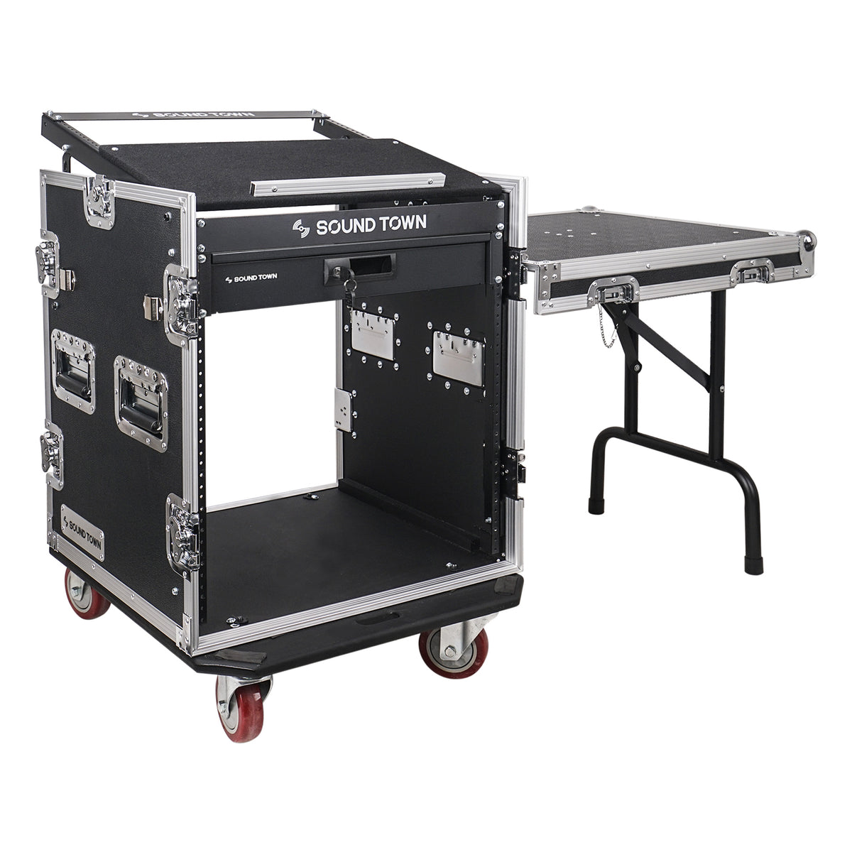 STMR-12TD2 | 12U PA/DJ Rack/Road Case w/ 11U Slant Top, Drawer