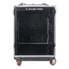 Sound Town STMR-14TD3 14U Space PA DJ Pro Audio Rack/Road ATA Case w/ 11U Slant Mixer Top, Locking Drawer, Side Table, 20’’ Rackable Depth, Casters - without front cover