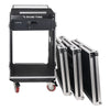 Sound Town STMR-16TD3 16U PA DJ Pro Audio Rack/Road ATA Case with 11U Slant Mixer Top, Locking Drawer, Side Table, 20" Rackable Depth and Casters - Removable Top, Front, Back Cover Lids