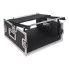 Sound Town STMR-4U-R | REFURBISHED: 4U (4 Space) PA/DJ Road/Rack ATA Case with 11U Slant Mixer Top, 20.2" Rackable Depth - Pro Tour Grade - Back View