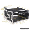 Sound Town STMR-4U-R | REFURBISHED: 4U (4 Space) PA/DJ Road/Rack ATA Case with 11U Slant Mixer Top, 20.2" Rackable Depth - Pro Tour Grade - Size & Dimensions