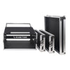 Sound Town STMR-4U-R | REFURBISHED: 4U (4 Space) PA/DJ Road/Rack ATA Case with 11U Slant Mixer Top, 20.2" Rackable Depth - Pro Tour Grade - Removable two door covers