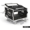 Sound Town STMR-6U | 6U Rack Road ATA Case with 11U Slant Mixer Top, 20.1" Rackable Depth, Removable Doors, 1/2" Heavy-Duty Plywood for PA/DJ Gear - Size and Dimensions