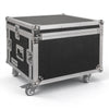 Sound Town STMR-6U | 6U Rack Road ATA Case with 11U Slant Mixer Top, 20.1" Rackable Depth, Removable Doors, 1/2" Heavy-Duty Plywood for PA/DJ Gear - Right View, Closed