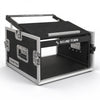Sound Town STMR-6U | 6U Rack Road ATA Case with 11U Slant Mixer Top, 20.1" Rackable Depth, Removable Doors, 1/2" Heavy-Duty Plywood for PA/DJ Gear - Right View