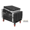 Sound Town STMR-A10X6U | Lightweight and Compact 6U ATA ABS Rack Case, with Slant Mixer Top, 21" Depth, 10U Top and 6U Side Spaces with Optional Caster Board