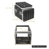 Sound Town STMR-A10X8U | Lightweight and Compact 8U ATA ABS Rack Case, with Slant Mixer Top, 21" Depth, 10U Top and 8U Side Spaces - Size and Dimensions