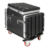 Sound Town STMR-A10X8UW-R | REFURBISHED: 8U Lightweight and Compact ATA ABS Rack Case, with Slant Mixer Top, Casters, 21" Depth, 10U Top , 8U Side Spaces-Heavy Duty Material