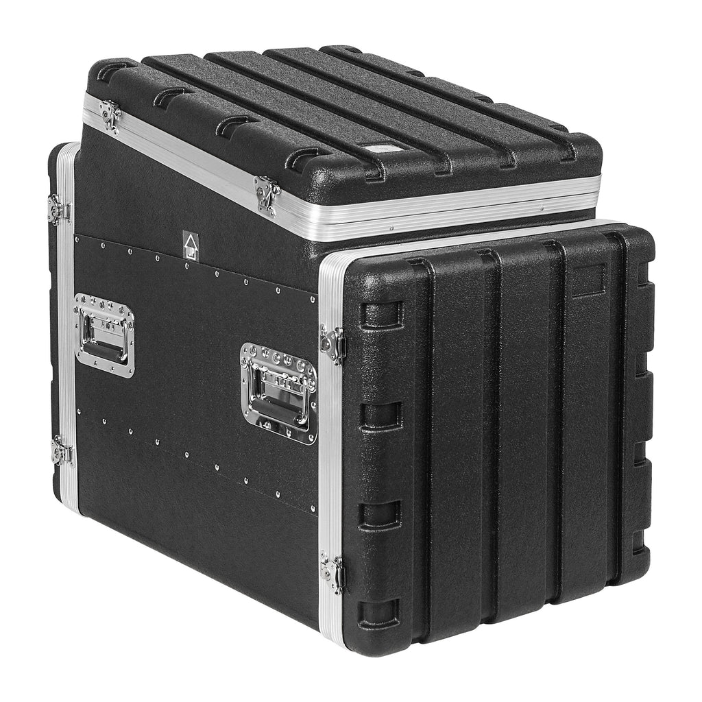 Sound Town STMR-A12X10U-R | REFURBISHED: Lightweight and Compact 10U ATA ABS Rack Case, with Slant Mixer Top, 24.5" Depth, 12U Top and 10U Side Spaces - Heavy Duty Materia