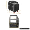 Sound Town STMR-A12X10UW-R | REFURBISHED: 10U Lightweight and Compact ATA ABS Rack Case, with Slant Mixer Top, Casters, 24.5" Depth, 12U Top , 10U Side Spaces - Size and Dimensions
