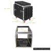Sound Town STMR-A12X10UW | 10U Lightweight and Compact ATA ABS Rack Case, with Slant Mixer Top, Casters, 24.5" Depth, 12U Top , 10U Side Spaces - Size and Dimensions