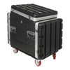 Sound Town STMR-A12X10UW-R | REFURBISHED: 10U Lightweight and Compact ATA ABS Rack Case, with Slant Mixer Top, Casters, 24.5" Depth, 12U Top , 10U Side Spaces - Heavy Duty Material