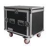 Sound Town STMR-DE10UW 10U PA DJ Pro Audio ATA Rack/Road Case with 14U Slant Mixer Top, 25" Rackable Depth and Casters, Pro Tour Grade - Aluminum-reinforced Plywood