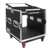 Sound Town STMR-DE10UW 10U PA DJ Pro Audio ATA Rack/Road Case with 14U Slant Mixer Top, 25" Rackable Depth and Casters, Pro Tour Grade - Right Panel