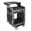 Sound Town STMR-SP12UW | Shock Mount 12U (12 Space) PA/DJ Rack/Road ATA Case with 20.2" Rackable Depth, 11U Slant Mixer Top and Casters - Polyethylene Foam
