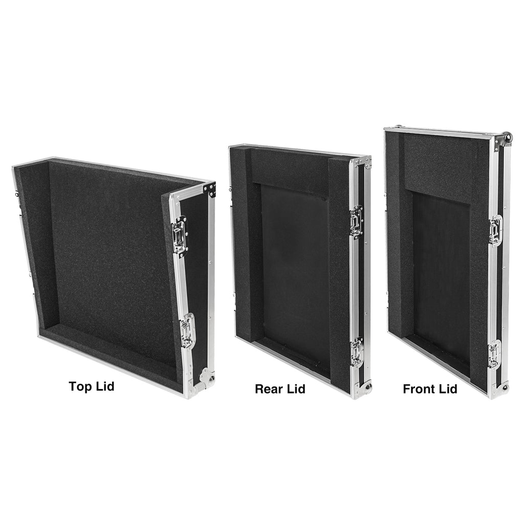 Sound Town STMR-SP12UW | Shock Mount 12U (12 Space) PA/DJ Rack/Road ATA Case with 20.2" Rackable Depth, 11U Slant Mixer Top and Casters - Removable Top, Rear, Front Lid Covers