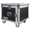 Sound Town STMR-SP8UW-R REFURBISHED: Shock Mount 8U (8 Space) PA/DJ Rack/Road ATA Case with 20.2" Rackable Depth, 11U Slant Mixer Top and Casters - Transportable, Portable
