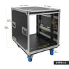 MODE Audio STPR-12 | 12U Slam Rack Road Case, Retractable Sliding Doors, Adjustable Depth, Stackable, Casters, 12mm PVC-Laminated Plywood, for PA/DJ Gear - Size and Dimensions