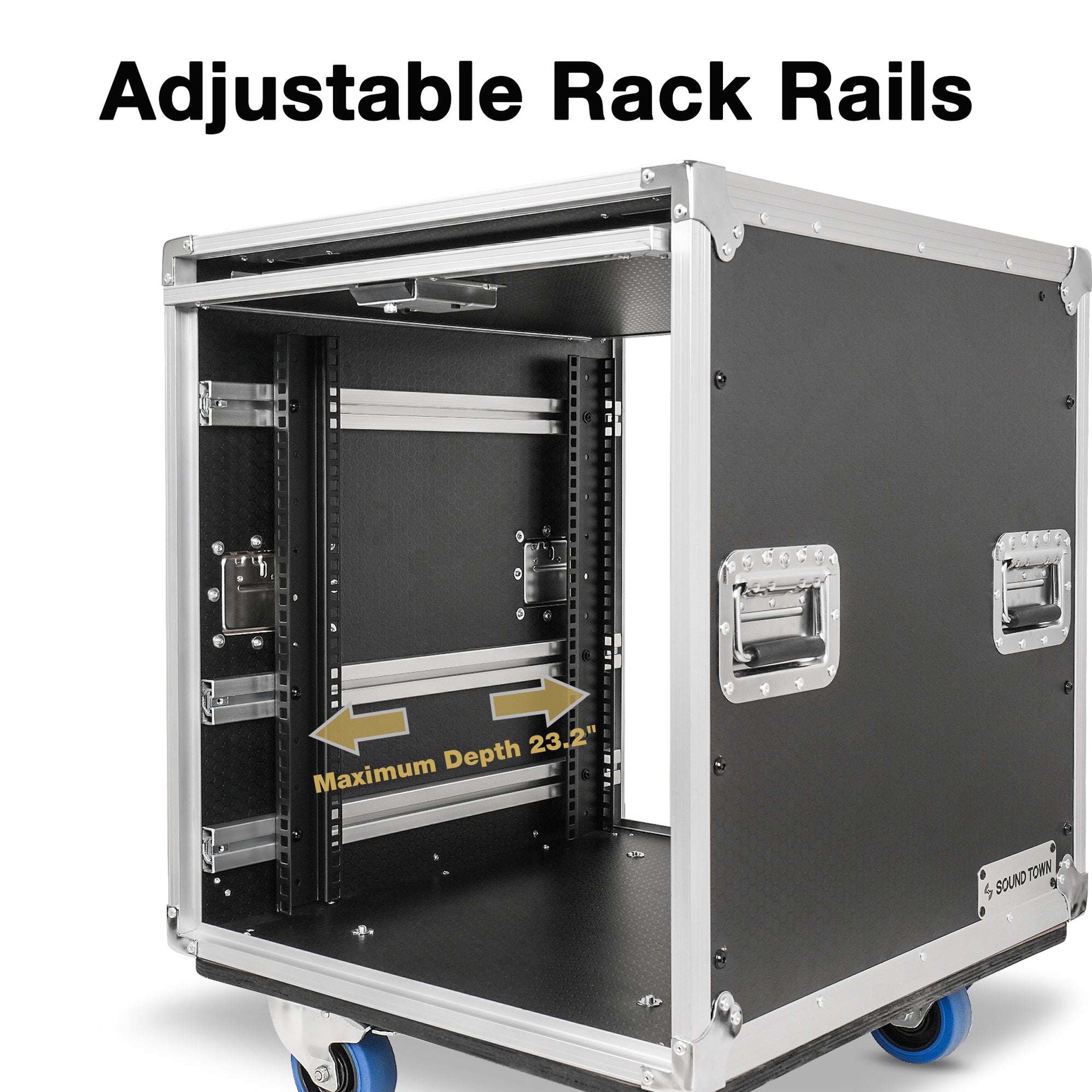 STPR-12 | 12U Slam Rack Road Case, Retractable Sliding Doors ...