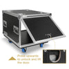 Sound Town STPR-8 | 8U Slam Rack Road Case with Retractable Sliding Doors, Adjustable Depth, Stackable, Casters, 12mm PVC-Laminated Plywood, for PA/DJ Gear - Easy Unlock & Lift Door