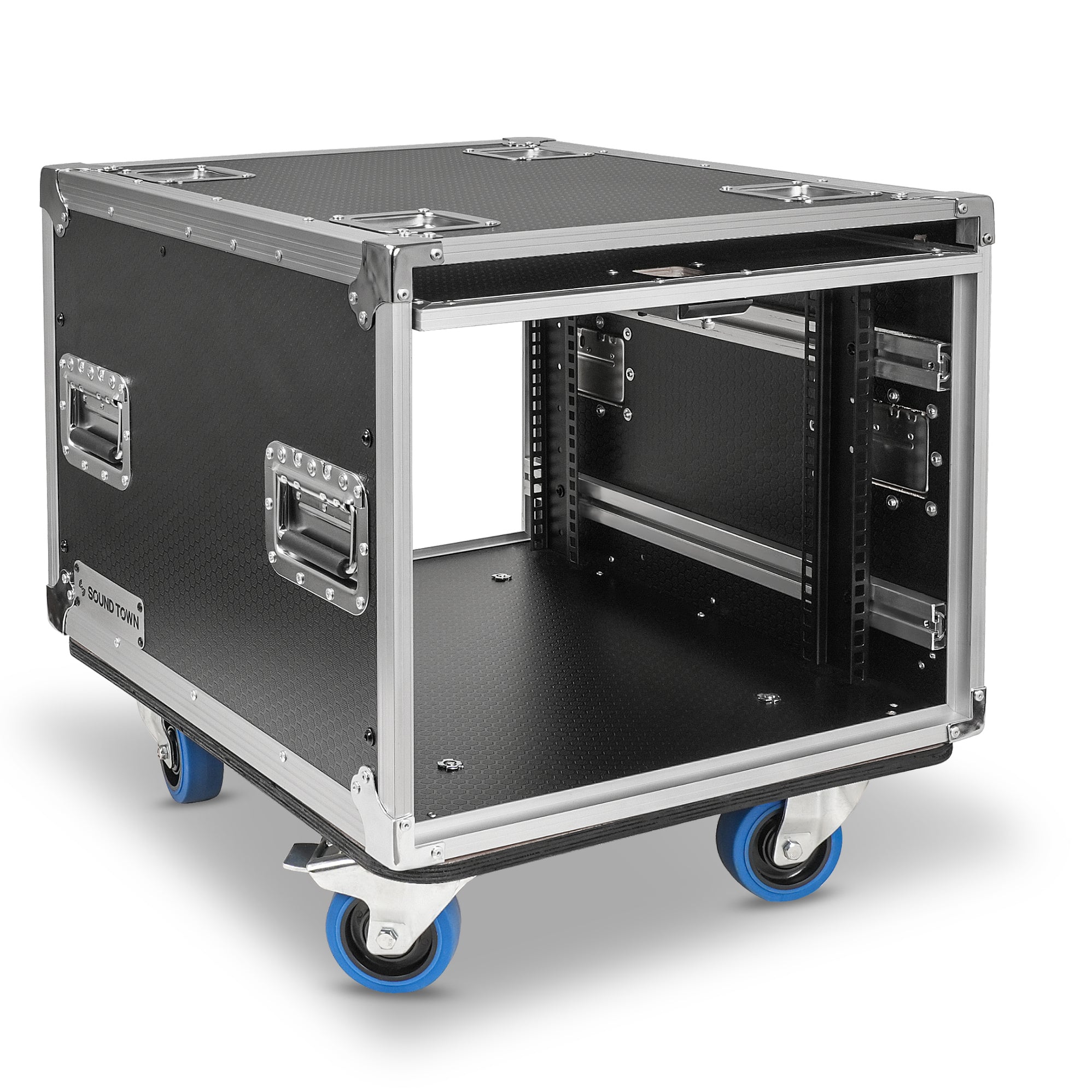 STPR-8 | 8U Slam Rack Stackable Road Case w/ Retractable Sliding Doors ...