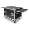 Sound Town STPR-8 | 8U Slam Rack Road Case with Retractable Sliding Doors, Adjustable Depth, Stackable, Casters, 12mm PVC-Laminated Plywood, for PA/DJ Gear