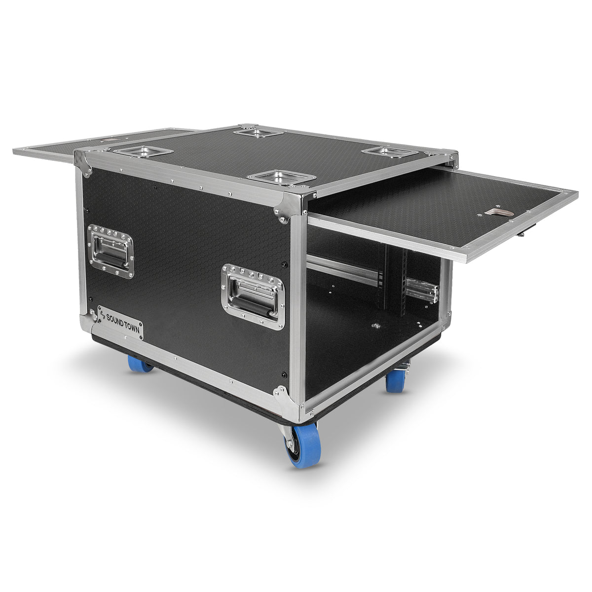 Stomper Rack STPR-8 | 8U Slam Rack Stackable Road Case w/ Retractable Sliding Doors ...