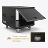 Sound Town STPR-B8 | Black Series 8U Slam Rack Road Case with Retractable Sliding Doors, Rackable Depth 19.37", Casters, 3/8" PVC-Laminated Plywood for PA/DJ Gear - Press to Unlock