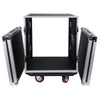 Sound Town STRC-12UW-R REFURBISHED: 12U (12 Space) PA/DJ Rack/Road Case with 21" Depth, Casters, Plywood - Internal Compartment with removable front and rear lid covers